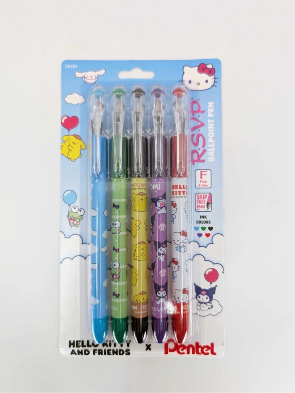 School Pentel RSVP Ballpoint Pen Hello Kitty Limited Edition 0.7mm 5 Set